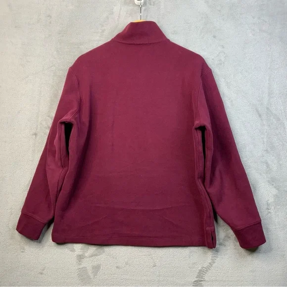 Polo Ralph Lauren Maroon Estate Rib 1/4 Zip Pullover. Mens Size Large. - Picture 2 of 7